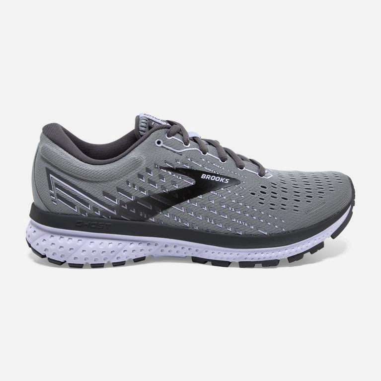 Brooks Ghost 13 Women's Road Running Shoes UK Discount - Grey/Blackened Pearl/Purple (DGSAK2517)